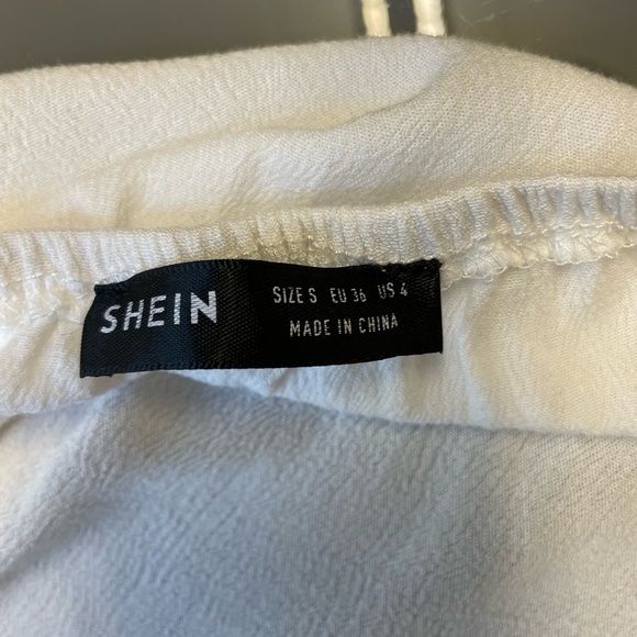 SHEIN off the shoulder long sleeve white long sleeve womens top blouse size 4 - Picture 5 of 7